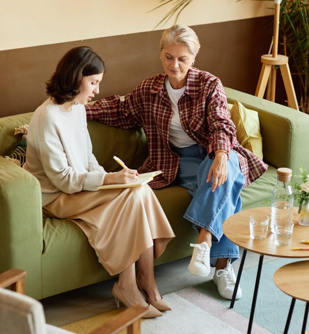 Therapist and client in discussion