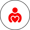 Abstract person with heart shape